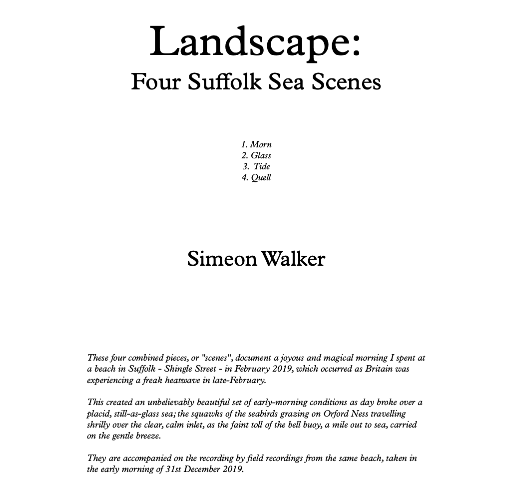 Four Suffolk Sea Scenes - Sheet Music